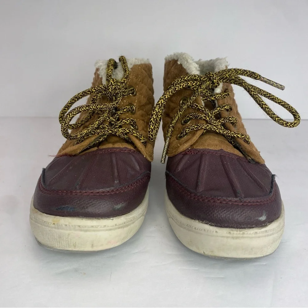 Oshkosh B'gosh Toddler Kids Duck Boots Tarin-B Brown Fabric and Rubber Size 11